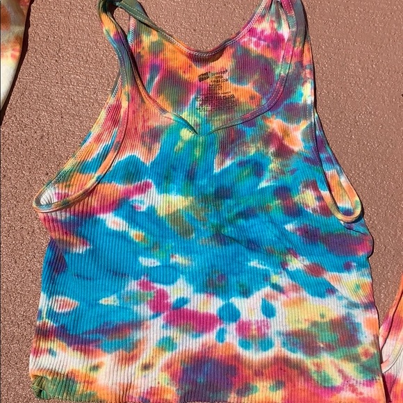 Tops - MULTI COLORED TIE DYE CROP TOP